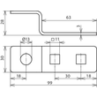 390479 Dehn Endstück Z Form m. 2 Vierkantlöcher Produktbild Additional View 1 S