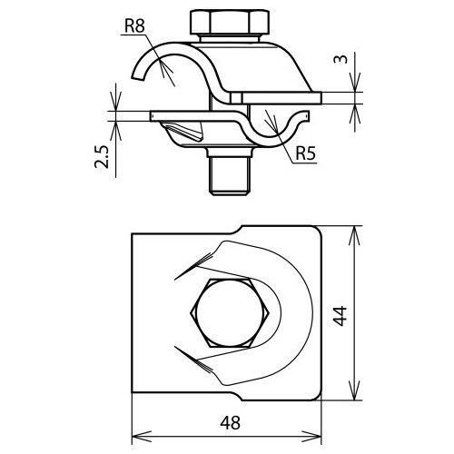 392209 Dehn MV Klemme NIRO 200kA f. Rd 8-10/16mm Produktbild Additional View 2 L