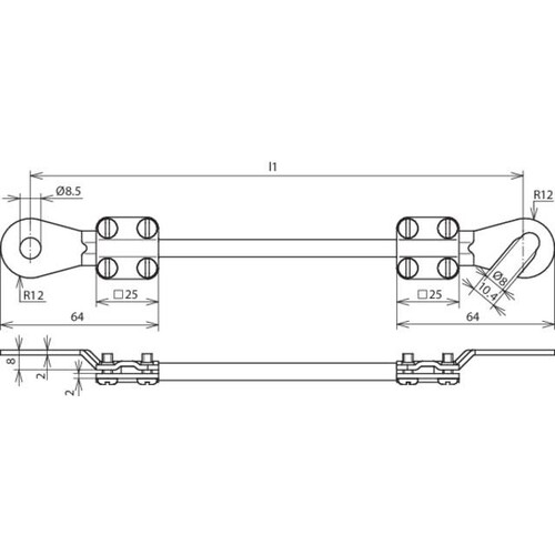 410425 Dehn Erdungsleitung 10mm²/L 2,5m schw. Produktbild Additional View 1 L