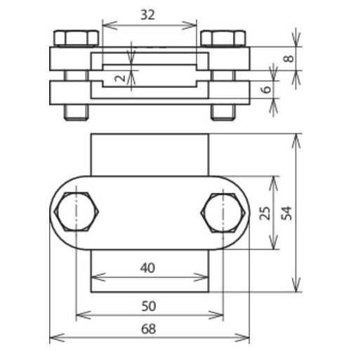 455000 Dehn Verbindungs /Trennklemme Fl 30mm TG/tZn Produktbild Additional View 1 L