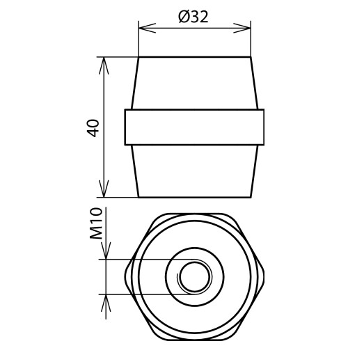 472210 Dehn Isolator f.PA Schiene H40 SW36 M10/M10 Produktbild Additional View 2 L