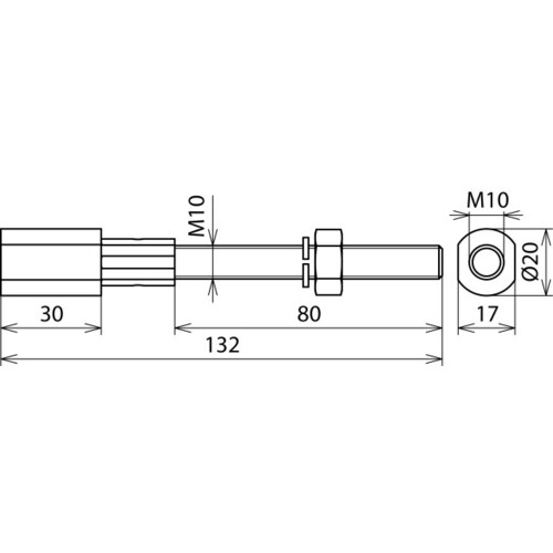 478699 Dehn Gewindeadapter M10/10 L 130mm NIRO (V4A) Produktbild Additional View 1 L