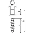 528870 Dehn Holzschraube m. Gewindekopf M8x13mm Produktbild Additional View 2 S