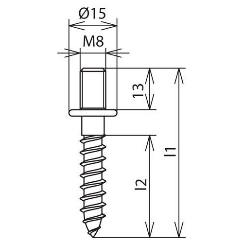 528870 Dehn Holzschraube m. Gewindekopf M8x13mm Produktbild Additional View 2 L