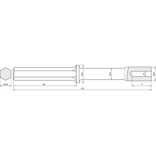 620019 Dehn Hammereinsatz f. TE D 20mm L 350mm Produktbild Additional View 1 L