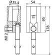 715312 Dehn Rundbolzenklemme D 35mm m. Spindel Produktbild Additional View 2 S