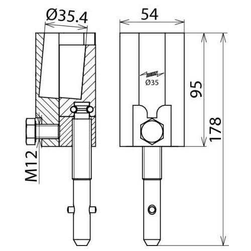 715312 Dehn Rundbolzenklemme D 35mm m. Spindel Produktbild Additional View 1 L