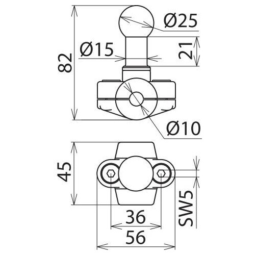 725010 Dehn Kugelfestpunkt D 25mm Schelle Ausf. A Produktbild Additional View 2 L