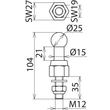 755627 Dehn Kugelfestpunkt D 25mm gerade m. Gewinde- Produktbild Additional View 2 S