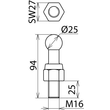 755636 Dehn Kugelfestpunkt D 25mm gerade m. Gewinde- Produktbild Additional View 2 S