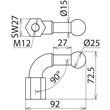 757200 Dehn Kugelfestpunkt D 25mm 90° abgewinkelt Produktbild Additional View 2 S