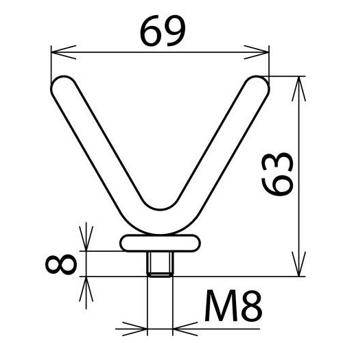 3015954 Dehn Gabelelektrode B 69mm mit Gewindebolzen M8 für PHE/PHV Produktbild Additional View 1 L