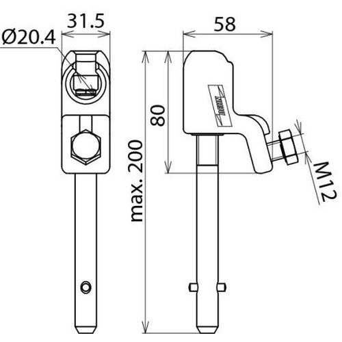 772314 Dehn Kugelkopfhaube D 20mm starr m. Spindel- Produktbild Additional View 1 L