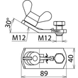 775621 Dehn Erdanschlussstück m. Flügelmutter M12 Produktbild Additional View 2 S