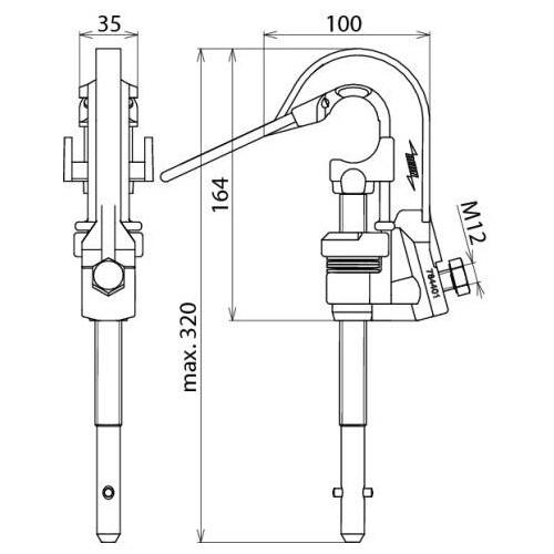 784401 Dehn Phasenschraubklemme D 4 30mm Sp-Q-Stift Produktbild Additional View 1 L