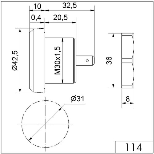 WE114 068 15 Werma Elektr. Summer EM Dauerton 24V DC BK Produktbild Front View L