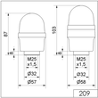 WE219 100 00 Werma Dauerleuchte RM 12 240V AC/DC RD Produktbild Additional View 1 S