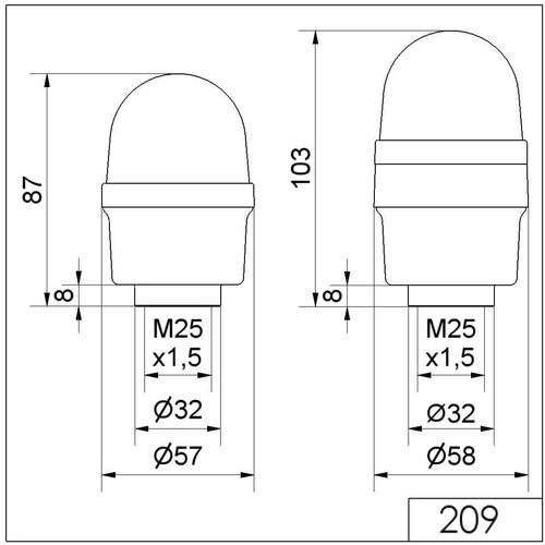 WE219 100 00 Werma Dauerleuchte RM 12 240V AC/DC RD Produktbild Additional View 1 L