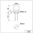 WE230 100 55 Werma LED Dauerleuchte EM 24V DC RD Produktbild Additional View 1 S