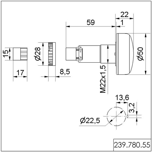 WE239 780 55 Werma AS i LED Leuchte EM 24V DC MC Produktbild Additional View 1 L