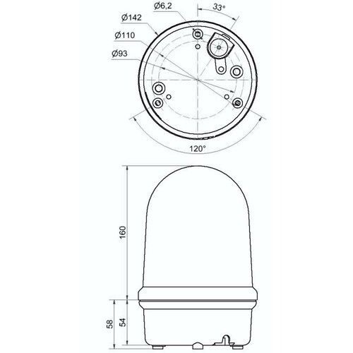 WE280 410 55 Werma LED Hindernisfeuer BM 12 50V DC RD Produktbild Additional View 1 L