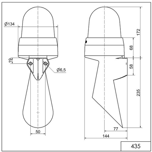 WE435 100 60 Werma LED Hupe WM Dauerton 115 230V AC RD Produktbild Additional View 1 L