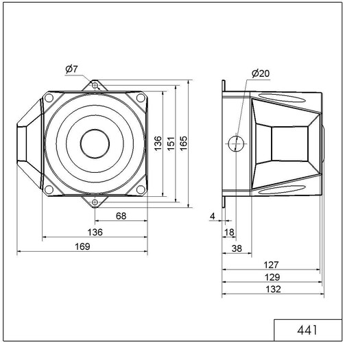 WE441 010 68 Werma Blitz Sirene WM 32 Töne 230V AC RD/RD Produktbild Additional View 1 L