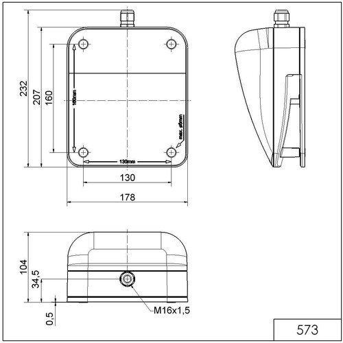 WE573 000 66 Werma Signalhupe WM Dauerton 42V AC BK/GY Produktbild Additional View 1 L