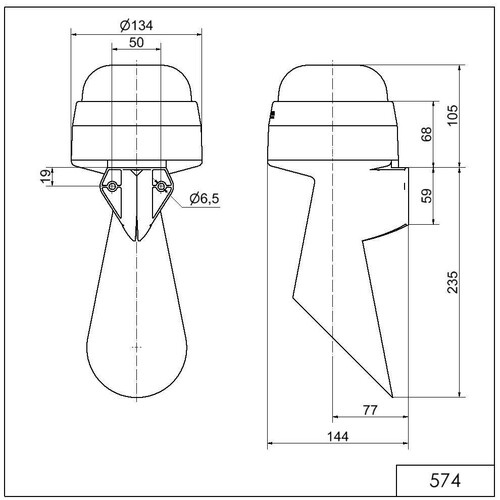 WE574 000 60 Werma Signalhupe WM Dauerton 115 230V AC GY Produktbild Additional View 1 L