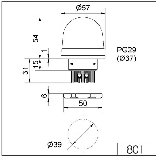 WE801 100 68 Werma LED Dauerleuchte EM 230V AC RD Produktbild Additional View 1 L