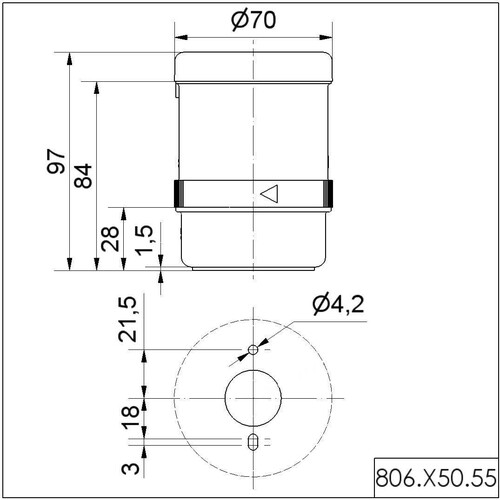 WE806 350 55 Werma LED Leuchte überwachbar BWM 24V DC YE Produktbild Additional View 1 L