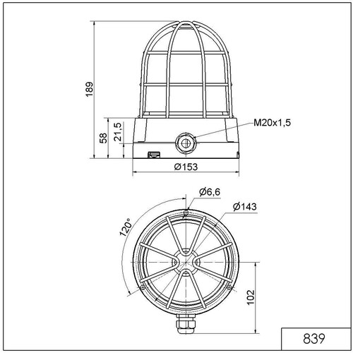 WE839 152 55 Werma Doppel Blitzleuchte BM 24V DC RD Produktbild Additional View 1 L