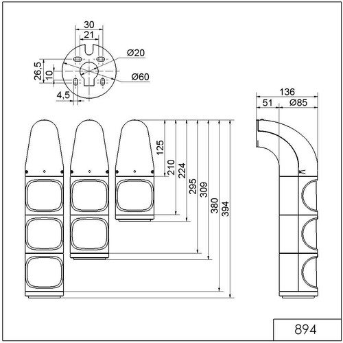 WE894 060 55 Werma LED Dauerleuchte WM 24V DC GN/RD Produktbild Additional View 1 L