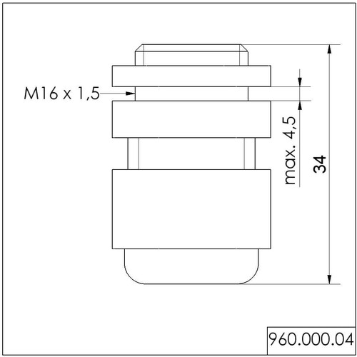 WE960 000 04 Werma Kabelverschraubung M16x1,5 BK Produktbild Additional View 1 L