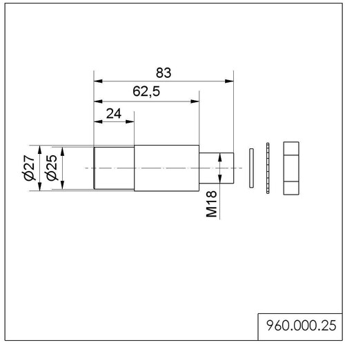 WE960 000 25 Werma Adapter für Einlochmontage EM SR Produktbild Additional View 1 L