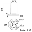 WE960 698 03 Werma Fuß mit integriertem Rohr SR Produktbild Additional View 1 S