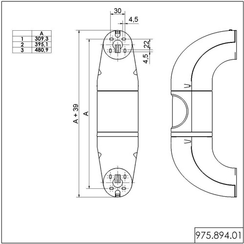 WE975 894 01 Werma Montagebügel, unten GY Produktbild Additional View 1 L