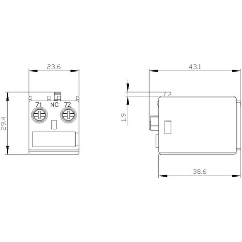 3RH2911-1AA01 Siemens Schaltblock SS00 1Ö Produktbild Additional View 2 L