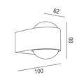 16538/7-C Leuchtwurm WL     VISION   IP44 Up &Downlight/verchromt/Glaslinsen Produktbild Additional View 1 S