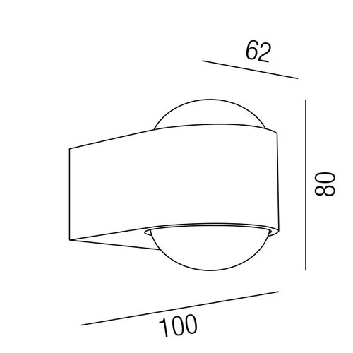 16538/7-C Leuchtwurm WL     VISION   IP44 Up &Downlight/verchromt/Glaslinsen Produktbild Additional View 1 L