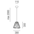 18300/35 Leuchtwurm HL    RIDOTTO 1fl/Metall schwarz lackiert dm35/H38cm/ Produktbild Additional View 1 S