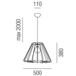 18300/50 Leuchtwurm HL    RIDOTTO 1fl/Metall schwarz lackiert dm50/H38cm/ Produktbild Additional View 1 S