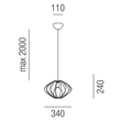 18301/34 Leuchtwurm HL    RIDOTTO 1fl/Metall schwarz lackiert dm34/H24cm/ Produktbild Additional View 1 S