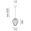 18302/31 Leuchtwurm HL    RIDOTTO 1fl/Metall schwarz lackiert dm31/H36cm/ Produktbild Additional View 1 S