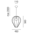 18302/48 Leuchtwurm HL    RIDOTTO 1fl/Metall schwarz lackiert dm48/H56cm/ Produktbild Additional View 1 S