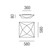 39321/58 Leuchtwurm WL/DL     POLARIS quadratisch/Metall weiß Stretchstoff sc Produktbild Additional View 1 S