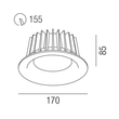 54965/30-WW Leuchtwurm EL     TRINITY LED Einbaudownlight rund/weiß/Glas teil Produktbild Additional View 1 S