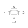 69622/200 Leuchtwurm LED    PROFIL   SIMPLE   Einbau FLACH/Aluminium eloxier Produktbild Additional View 1 S