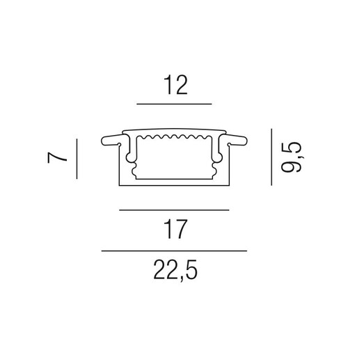 69622/200 Leuchtwurm LED    PROFIL   SIMPLE   Einbau FLACH/Aluminium eloxier Produktbild Additional View 1 L