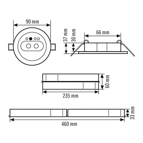 EN10061301 Esylux SLG LEDi SC/C 4W Notleuchte mit 3 h, Deckeneinbau Produktbild Additional View 1 L